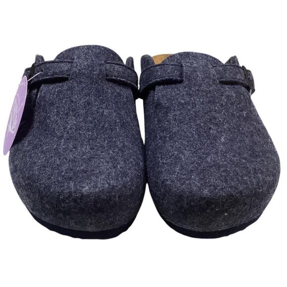 Plakton Clogs Women 9 40 Blue Blogg Felted Wool Cork Slip On Soft Footbed NEW - Picture 2 of 8